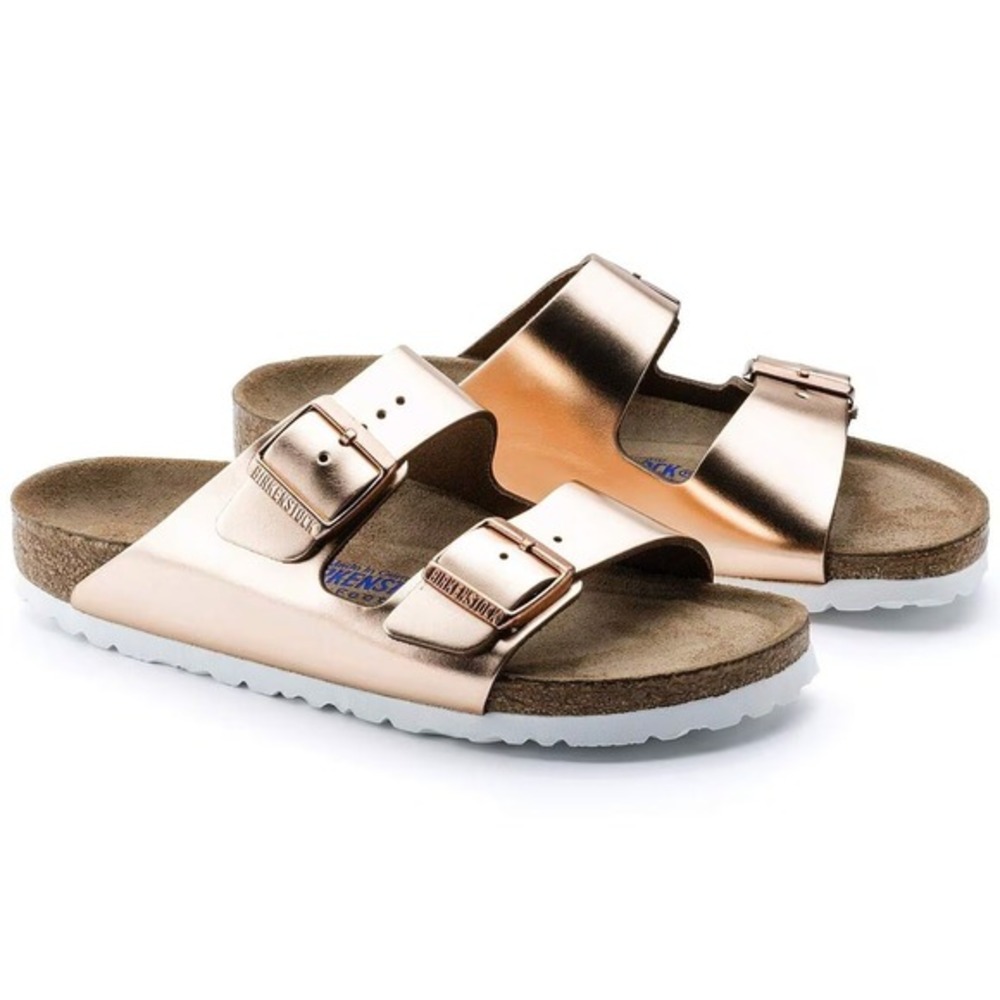 Birkenstock Arizona Metallic Copper Soft Footbed EU 43 Womens 12-12.5 US Regular - Picture 3 of 7